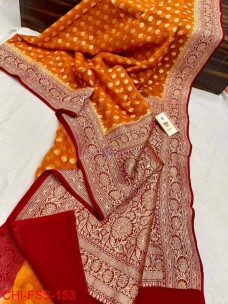Handloom banarasi semi Georgette silk sarees