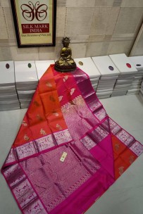 Pure kanchipuram silk sarees with silver jari border