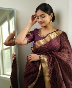 Maheshwari silk cotton jari checks sarees