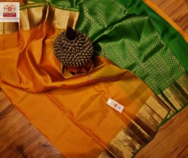 Pure handloom kanchipuram plain silk sarees