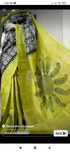 Hand print pure bistar silk sarees