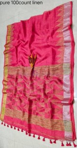 Pure linen by linen temple jamdani sarees