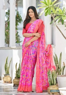 Fancy multicolour chiffon sarees