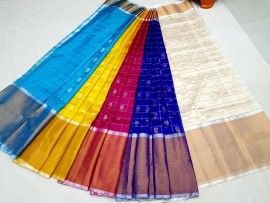 Multicolor uppada sarees with butti