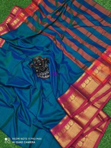 Blue pure narayanpet cotton sarees