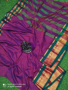 Purple and green narayanpet cotton sarees