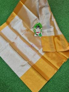 Uppada tissue cotton sarees with big gold border