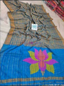 Light blue ketia woven handloom sarees