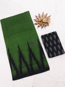Green ikkat cotton sarees