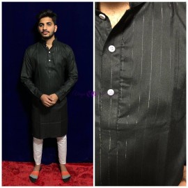 Black pure cotton kurta pyjama set
