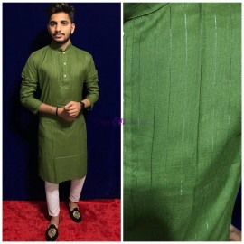 Green pure cotton kurta pyjama set