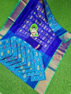 Light blue uppada sarees with pochampally design