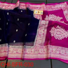 Black pure handloom banarasi georgette chiffon sarees
