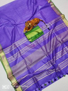 Purple pure linen by linen sarees