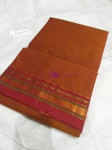 Rust mercerised narayanpet cotton sarees
