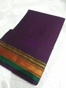 Dark purple mercerised narayanpet cotton sarees
