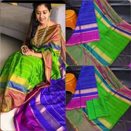 Parrot green uppada Anushka model sarees