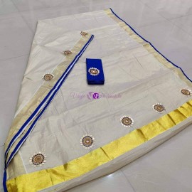 Kerala gold tissue Sarees with coin work sarees