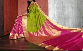 Green pure mysore silk patli pallu sarees
