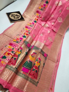 Pink pure munga banarasi silk sarees