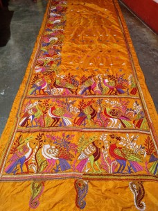 Festive collection  kantha work saree on blended Bangalore silk