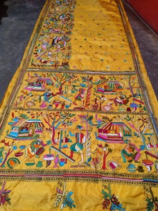 Hand embroidery exclusive kantha stitch saree