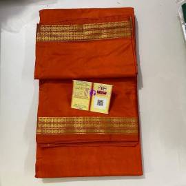 Pure handloom silk dhoti with angavastram