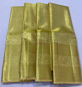 Yellowish gold pure kanchipuram bridal sarees