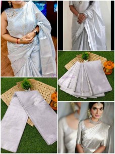 Uppada silver tissue cotton sarees