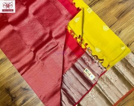 Yellow handloom pure kanchipuram silk sarees