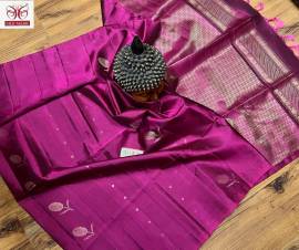 Magenta pure kanchipuram soft silk sarees