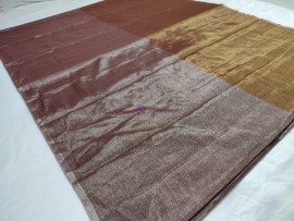 Silver and gold chanderi tissue silk sarees
