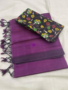 Mangalagiri plain pattu sarees- dark purple