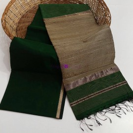Viraja Fashionista-Dark green Maheshwari silk cotton sarees