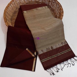 Viraja Fashionista- Maroon Maheshwari silk cotton sarees
