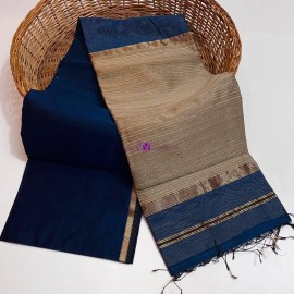Viraja Fashionista- Navy blue Maheshwari silk cotton sarees