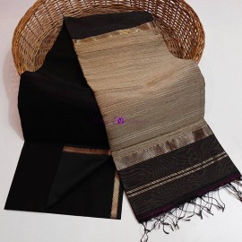 Viraja Fashionista-Black Maheshwari silk cotton sarees