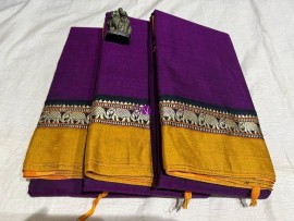 Dark purple narayanpet cotton sarees