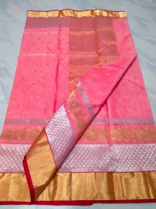 Pink pure handloom Chanderi katan silk sarees