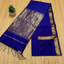 Royal blue Maheshwari silk cotton sarees