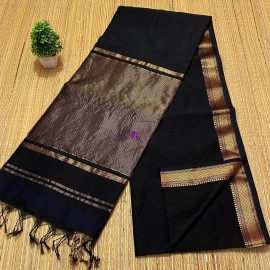 Black Maheshwari silk cotton sarees