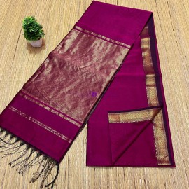 Magenta Maheshwari silk cotton sarees