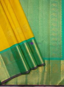 Yellow pure kanchipuram silk sarees