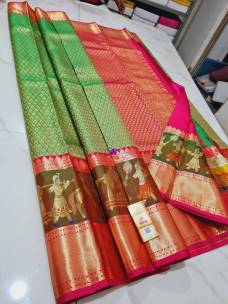 Green pure kanchipuram silk sarees