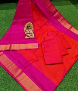 Orange and pink Uppada special border sarees