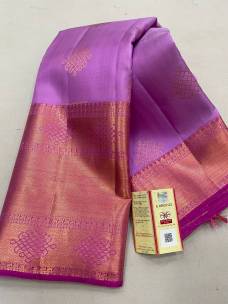 Lavender pure kanchipuram bridal silk sarees