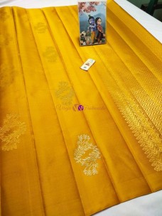 Mango yellow pure kanchipuram Borderless soft silk sarees