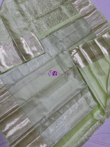 Pastel lime green pure kanchipuram silk sarees