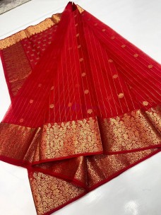 Red pure katan silk sarees