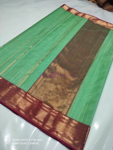 Sea green katan silk sarees